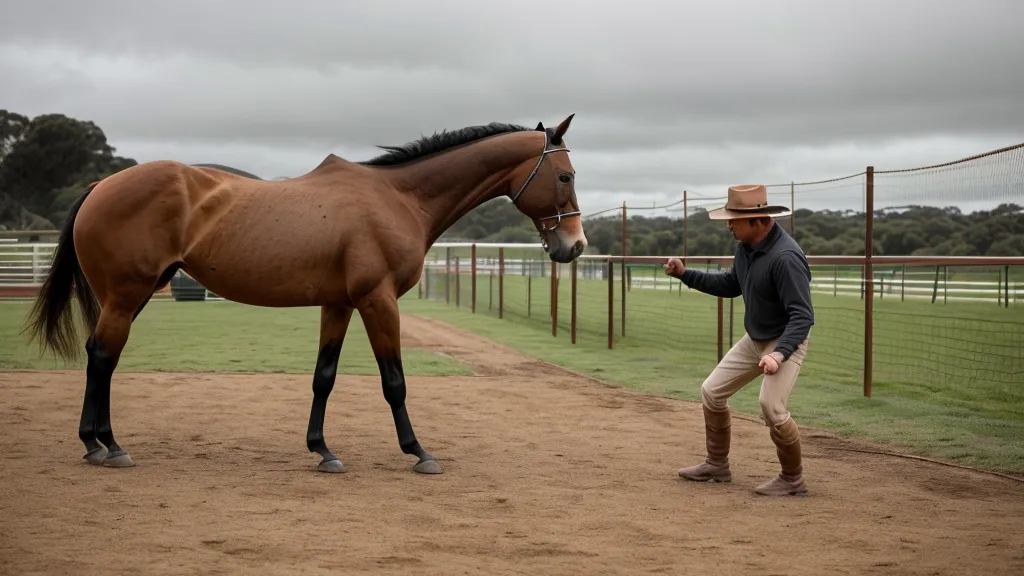 Poignée antidérapante d'une chambrière utilisée pour le débourrage d'un jeune cheval