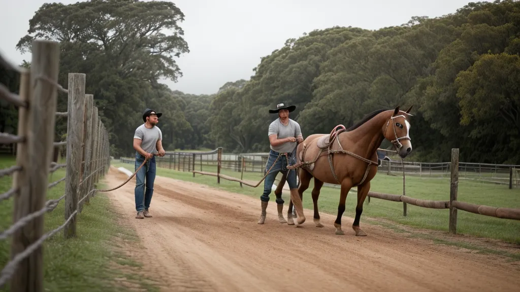 Main tenant une cravache de dressage légère et les rênes, geste clé du travail latéral chez le jeune cheval