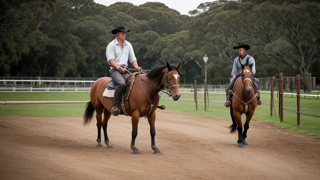 Gros plan sur les membres croisés d'un cheval pendant un exercice de travail latéral et d'appuyer