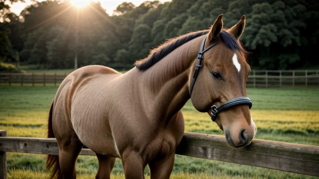 Jeune cheval calme suivant les indications du stick pendant une séance de travail à pied