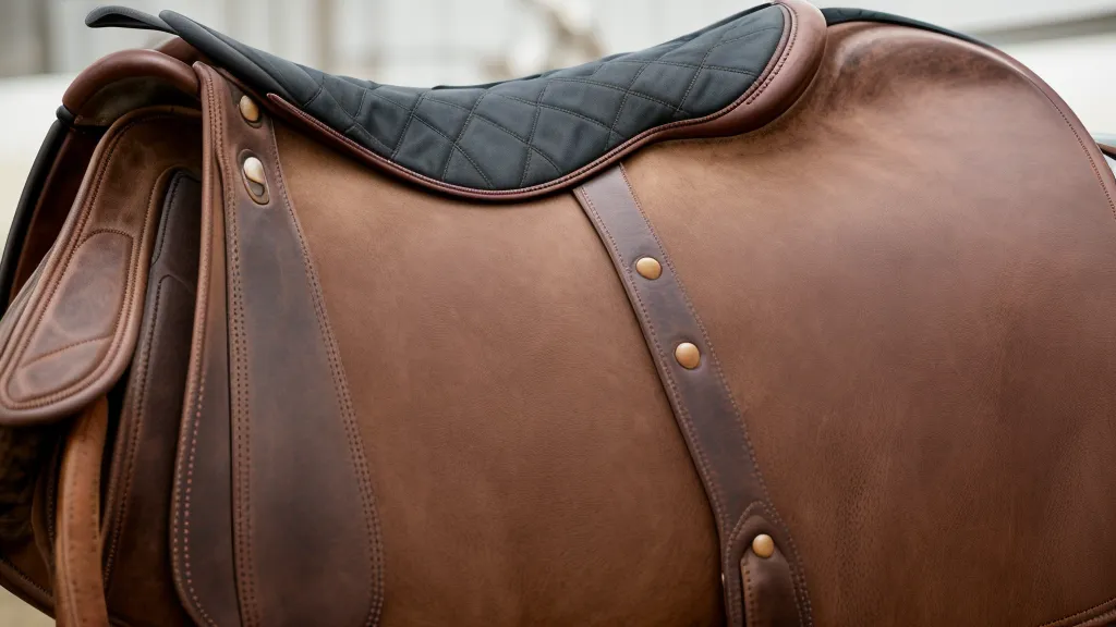 Gros plan sur le dégarrotage correct d'un tapis de selle épais
