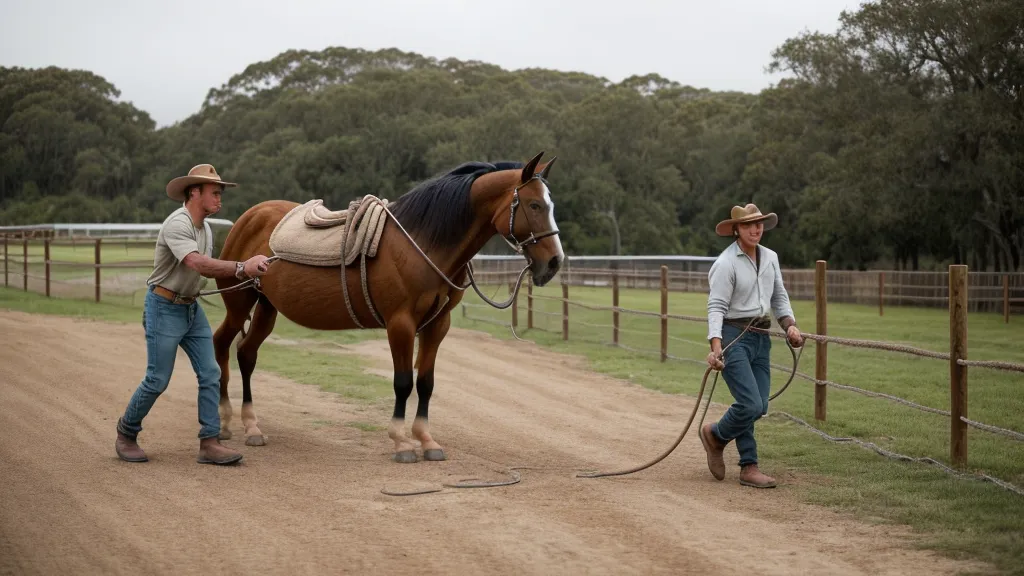 Débourrage éthologique : œil serein d'un jeune cheval bai, signe de bien-être équin