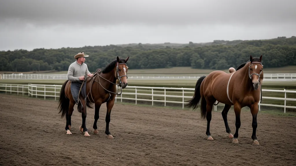 Bien-être équin en écurie de débourrage : jeunes chevaux au pré en troupeau, pâture normande