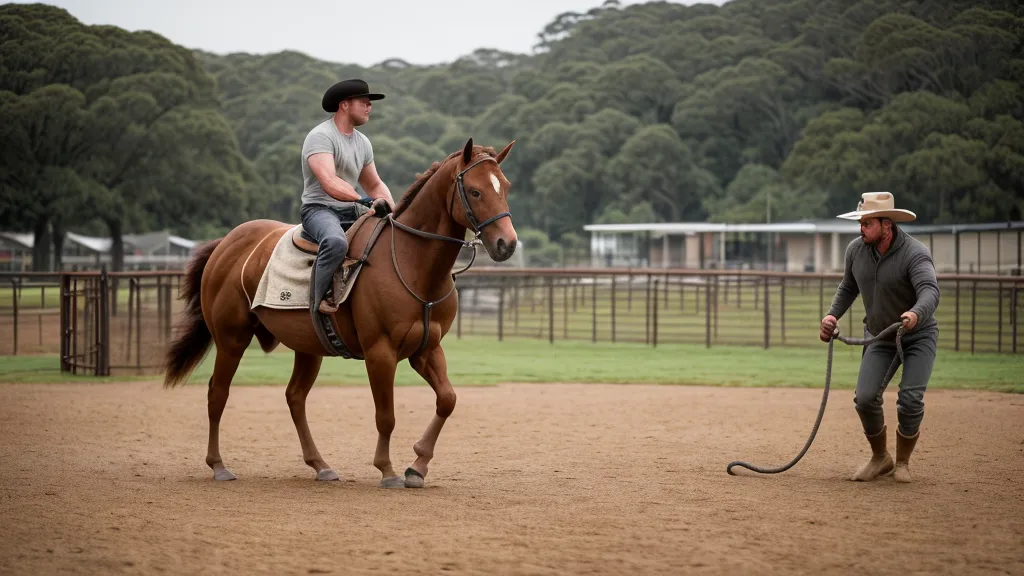 Vérification de l'ajustement du tapis de selle sur le garrot, étape clé du débourrage et du bien-être du cheval