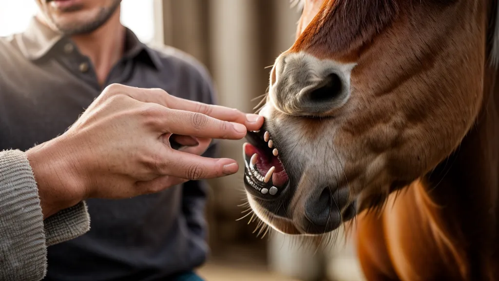 Ajustement du mors de 16mm sur un jeune cheval débutant